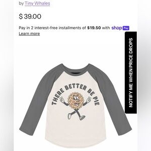 Tiny Whales “there better be pie” Raglan tee